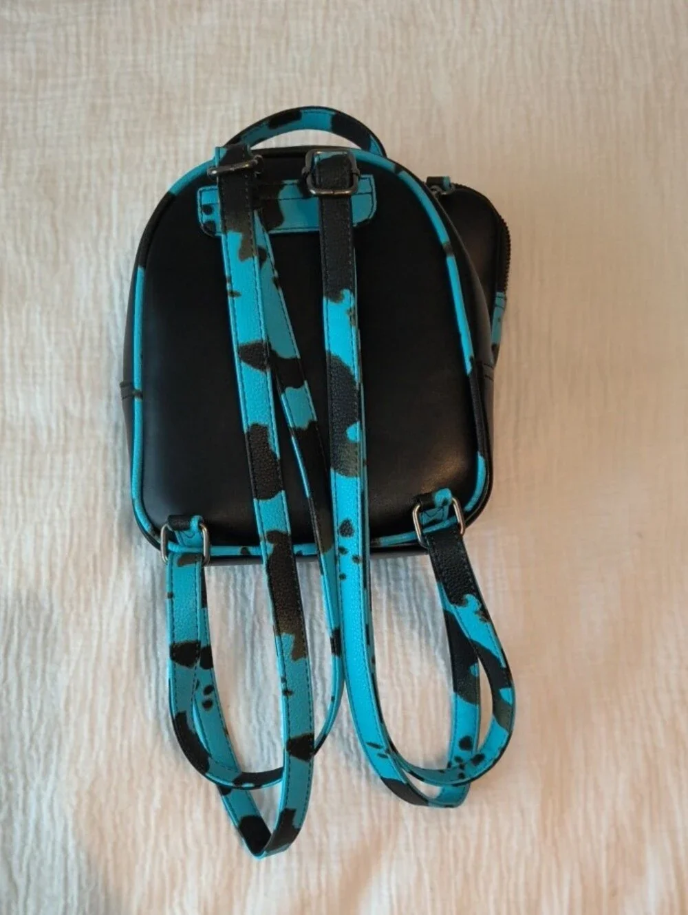 Wrangler Black and Turquoise Mini Backpack with Accent Straps